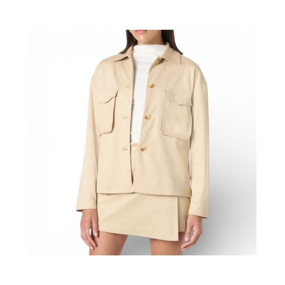NWT The Drop Women's Haylan Faux Suede Shacket Size M
